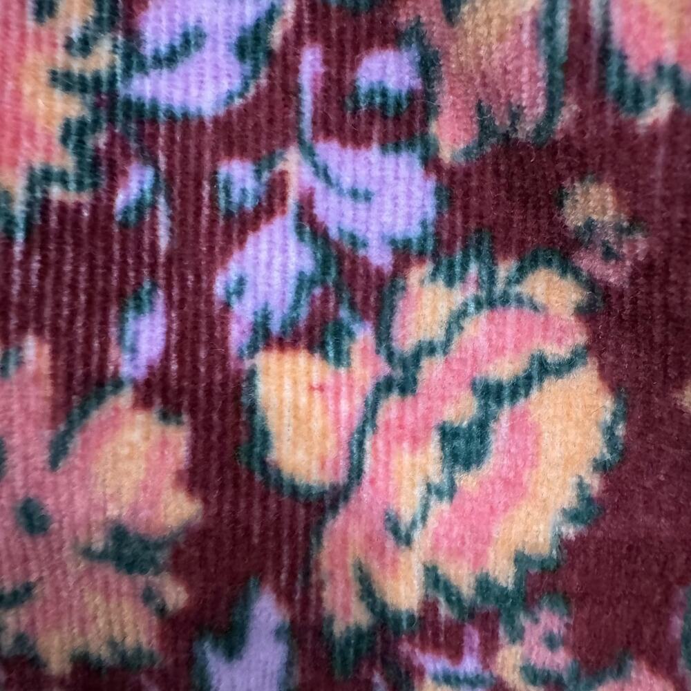 Free People Harper Floral Corduroy Mini Dress Sleeve Button Cotton Women's 2 - Picture 4 of 12